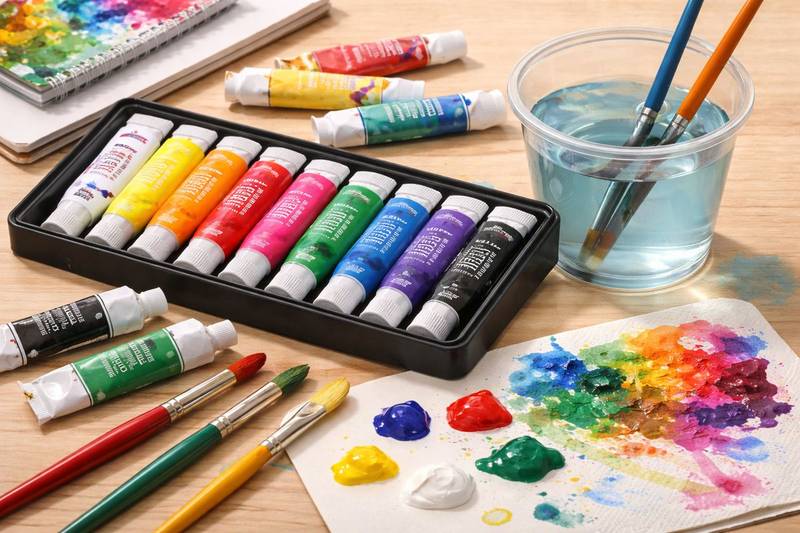 Paint Palette & No-Spill Water Cup
