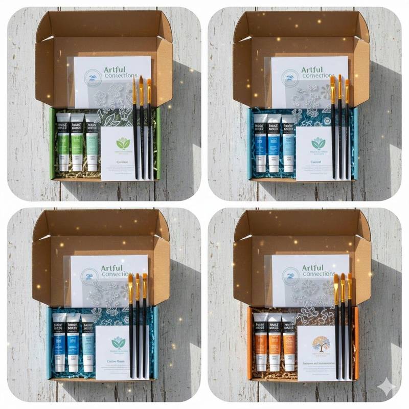 Paint & Stencils Set — Coastal Calm